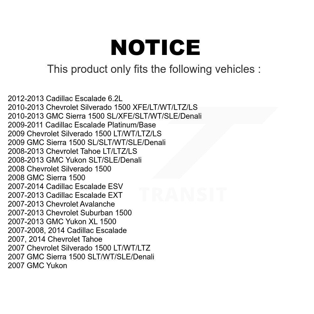 Front Tie Rod End Kit For Chevrolet Silverado 1500 GMC Sierra Tahoe Suburban Yukon Cadillac XL Avalanche Escalade ESV EXT K72-100769