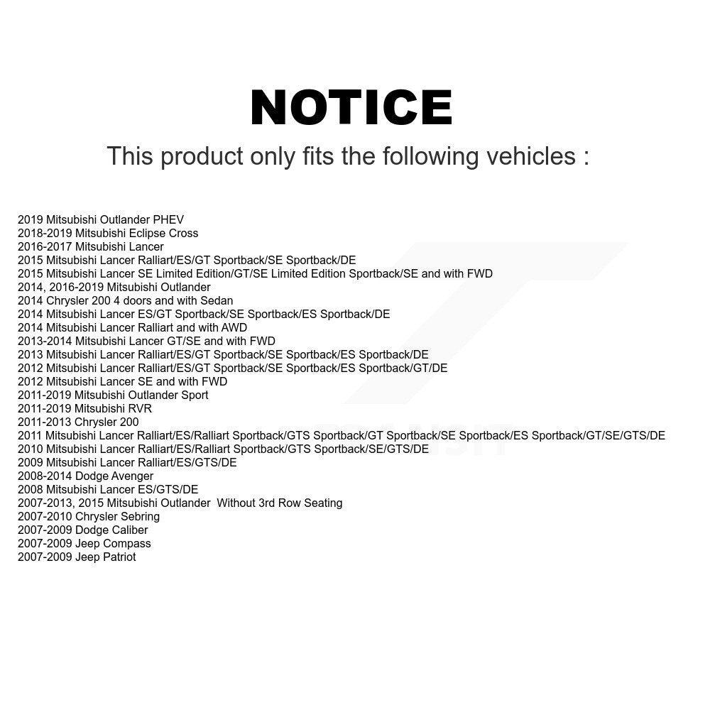 Front Rear Suspension Link Kit For Mitsubishi Dodge Chrysler Avenger 200 Outlander Sport Caliber Sebring Lancer Jeep Patriot Compass Eclipse Cross RVR PHEV K72-100805