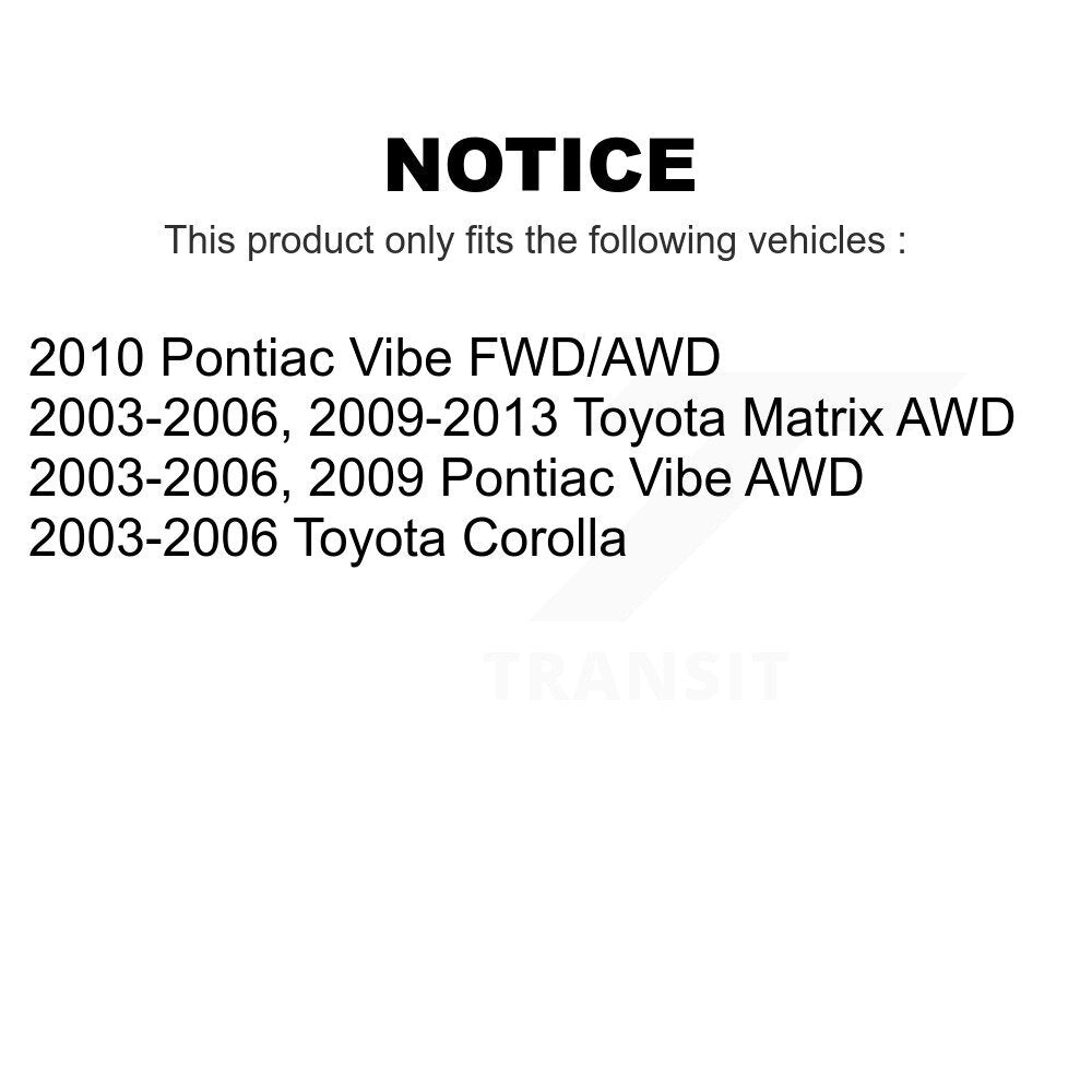 Front Rear Suspension Link Kit For Toyota Corolla Matrix Pontiac Vibe K72-100819