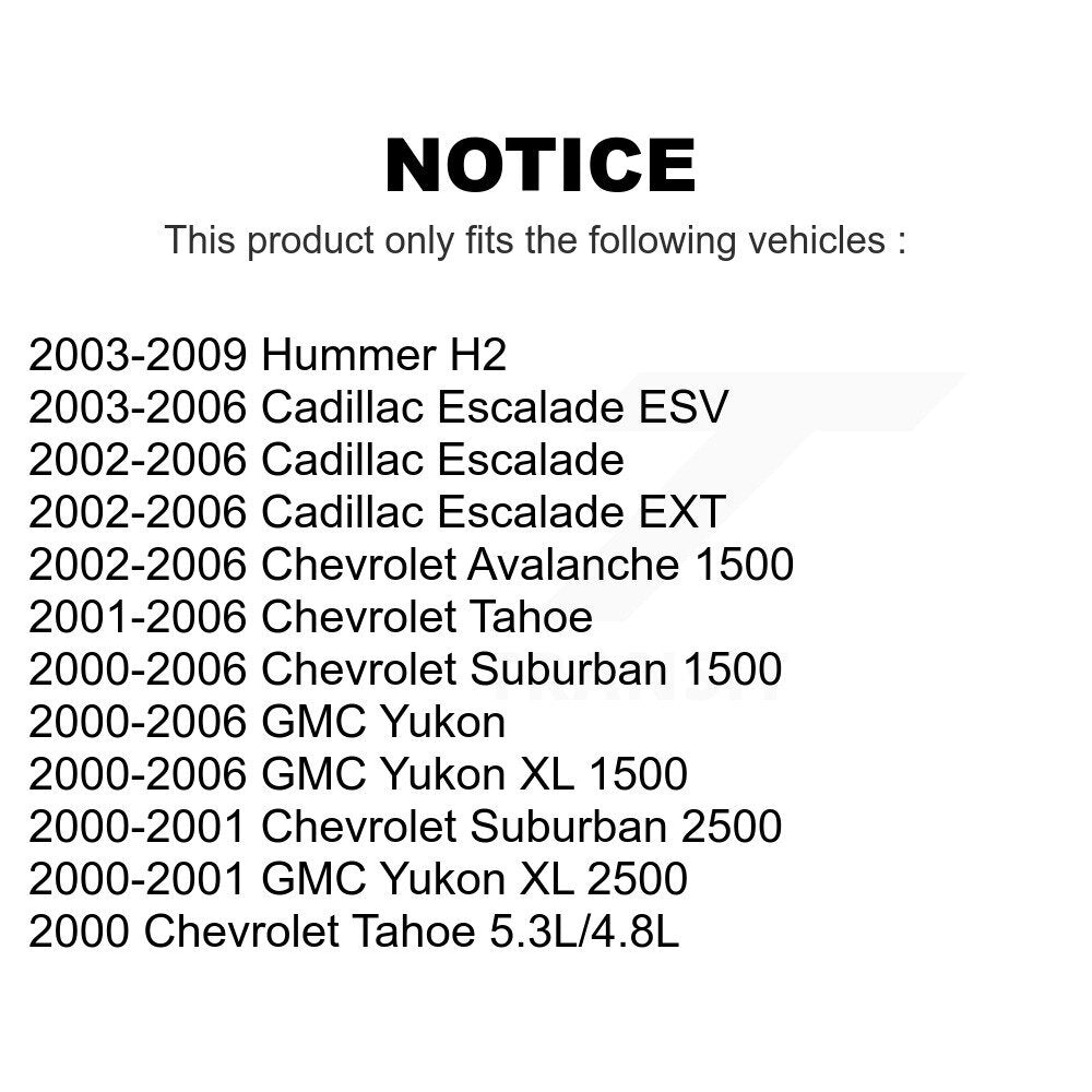 Front Rear Suspension Link Kit For Chevrolet Tahoe GMC Suburban 1500 Yukon Avalanche XL Cadillac Escalade Hummer H2 ESV EXT 2500 K72-100828