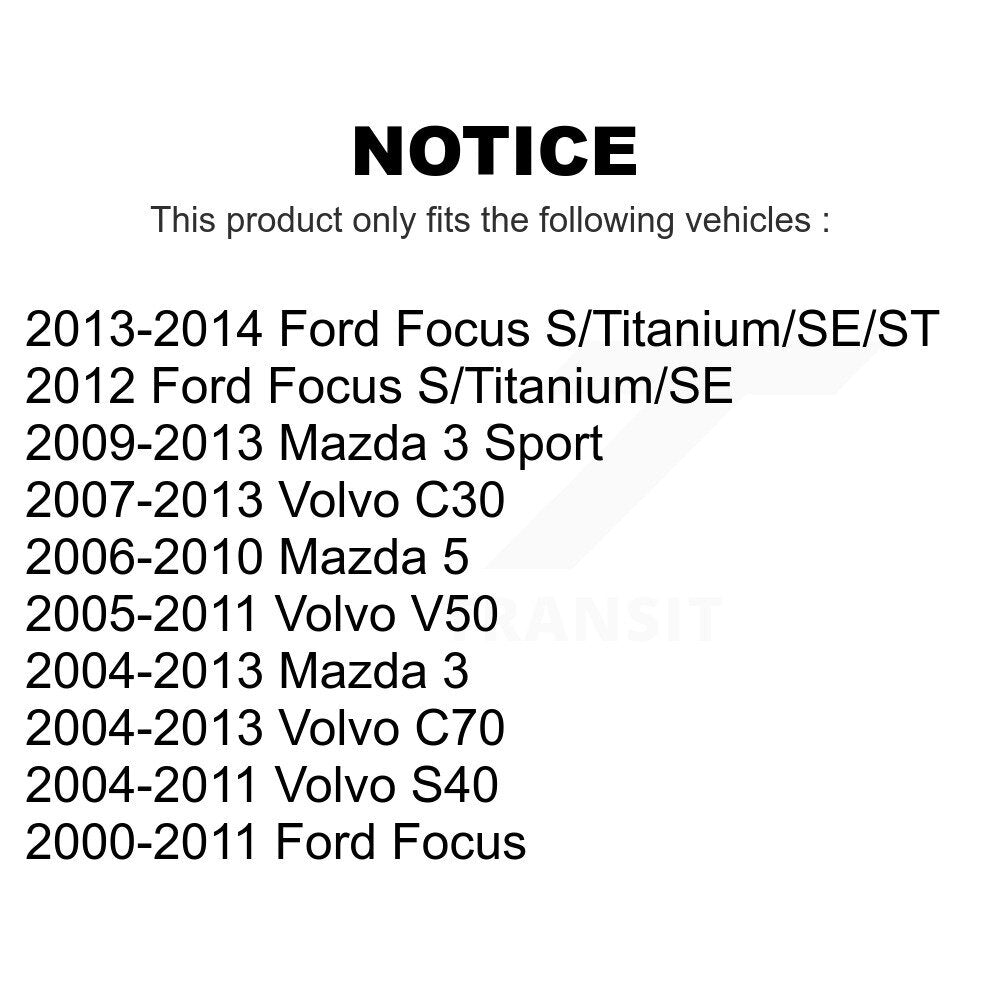 Rear Suspension Trailing Arm Bushing Pair For Ford Focus Mazda 3 Volvo S40 5 C70 C30 V50 Sport K72-100875
