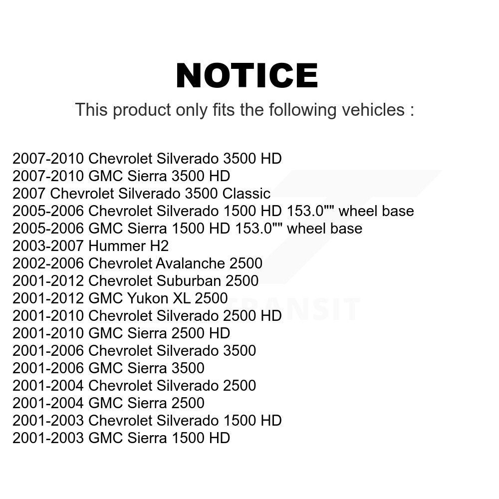 Front Suspension Control Arm And Ball Joint Assembly Steering Tie Rod End Stabilizer Bar Link Kit For Chevrolet Silverado 2500 HD GMC Sierra 3500 Hummer H2 1500 Suburban Classic Yukon XL Avalanche K72-101124