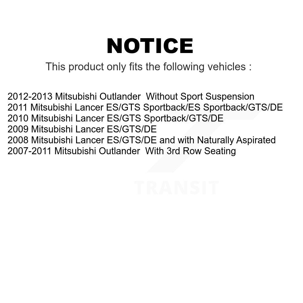 Front Rear Suspension Strut Shock Mounting Kit For Mitsubishi Lancer Outlander K73-100047
