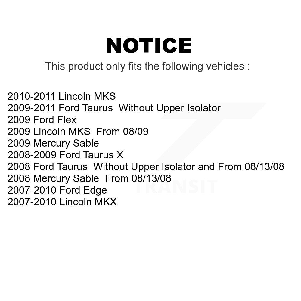 Front Suspension Strut Shock Mounting Pair For Ford Edge Taurus Lincoln MKX MKS X Flex Mercury Sable K73-100143