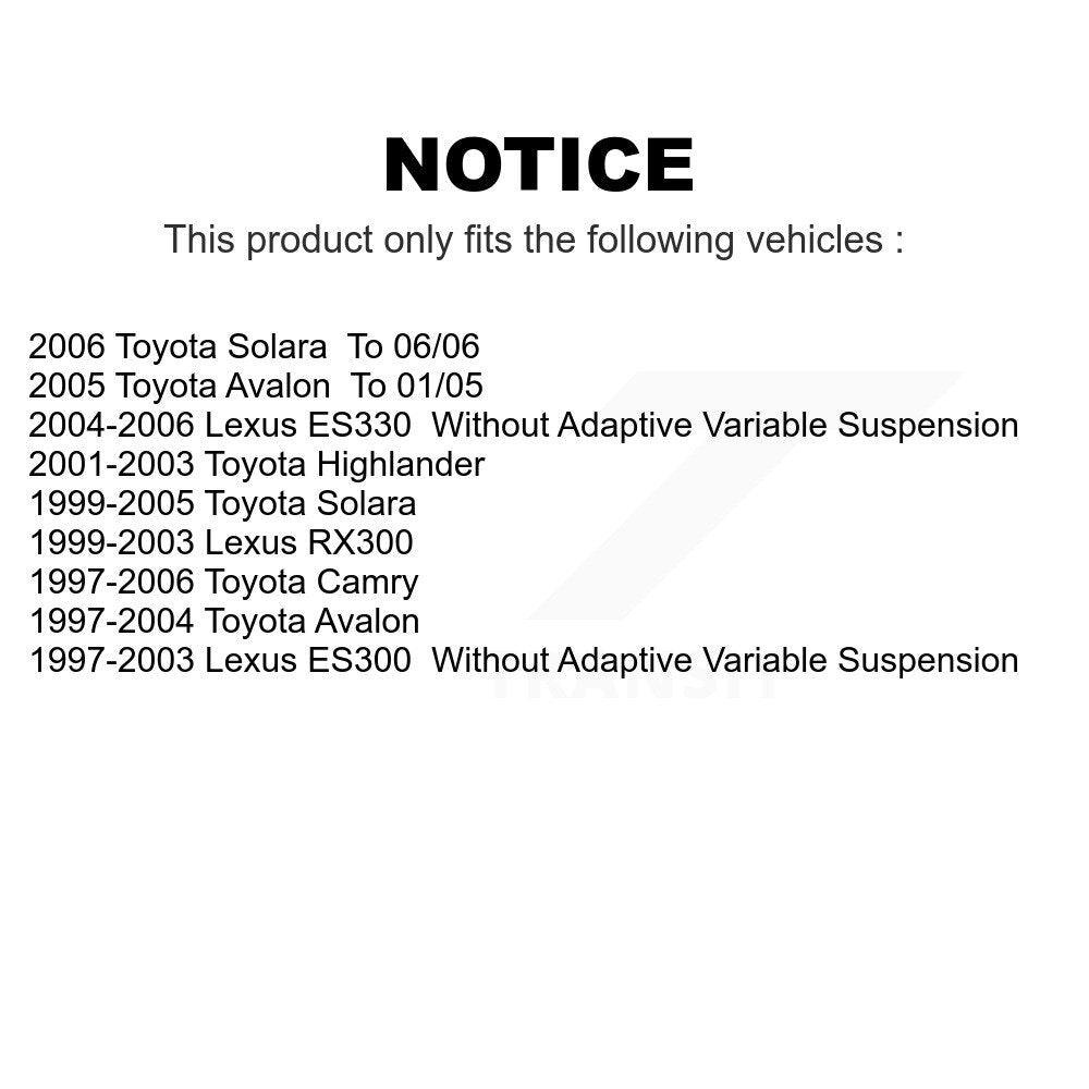 Rear Suspension Strut Shock Mounting Pair For Toyota Camry Lexus Avalon Solara ES300 RX300 Highlander ES330 K73-100197