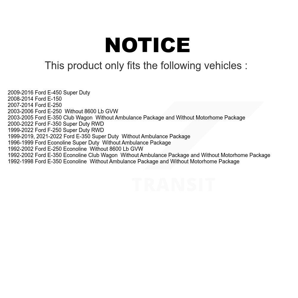 Front Suspension Shock Absorber Pair For Ford F-250 Super Duty F-350 E-350 E-250 Econoline Club Wagon E-150 E-450 K78-100057