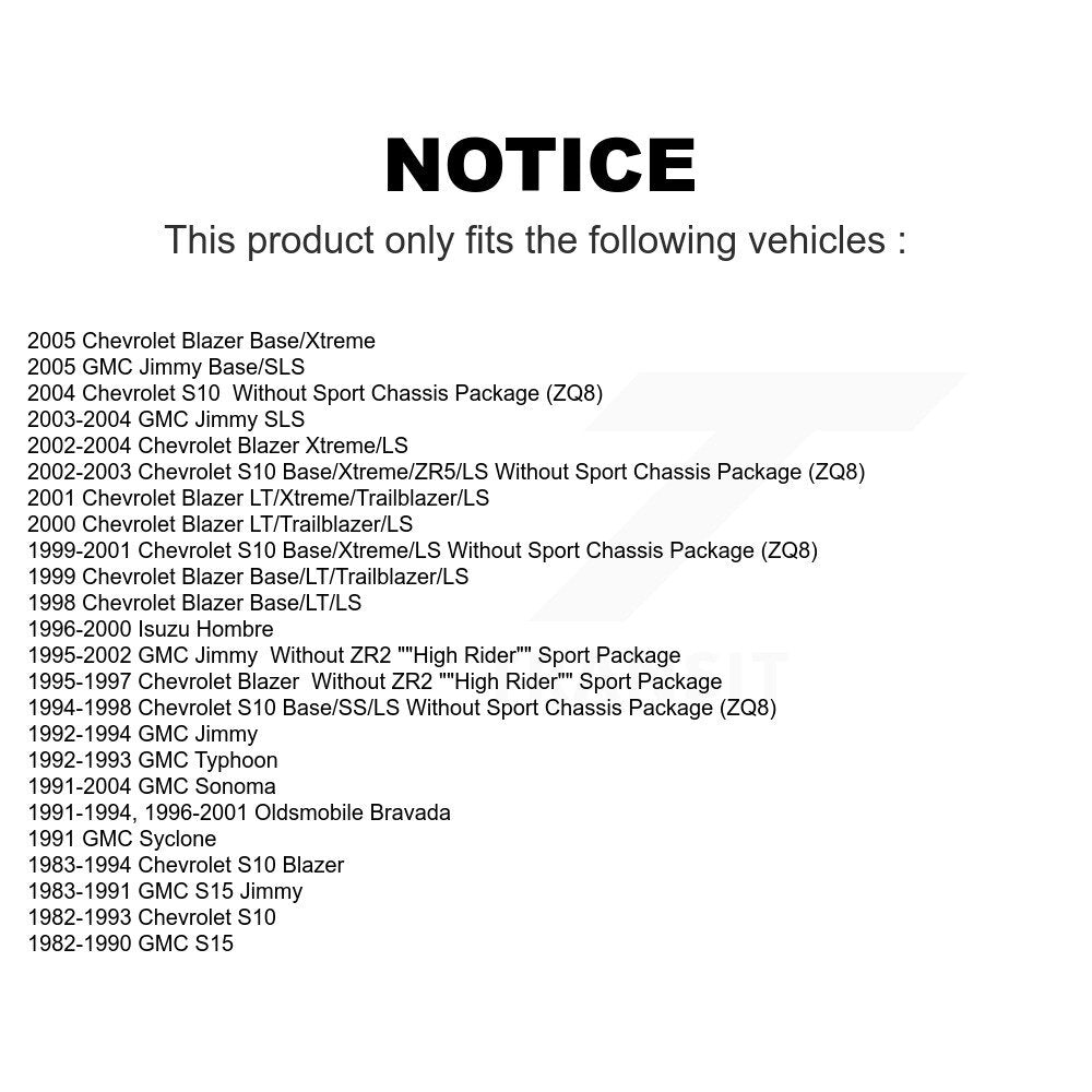 Rear Suspension Shock Absorber Pair For Chevrolet S10 Blazer GMC Sonoma Jimmy Oldsmobile Bravada S15 Isuzu Hombre Typhoon Syclone K78-100260