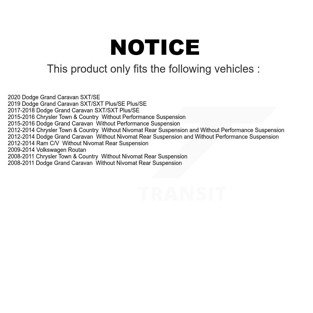 Front Suspension Strut Pair For Dodge Grand Caravan Chrysler Town & Country Volkswagen Routan Ram C/V K78-100672