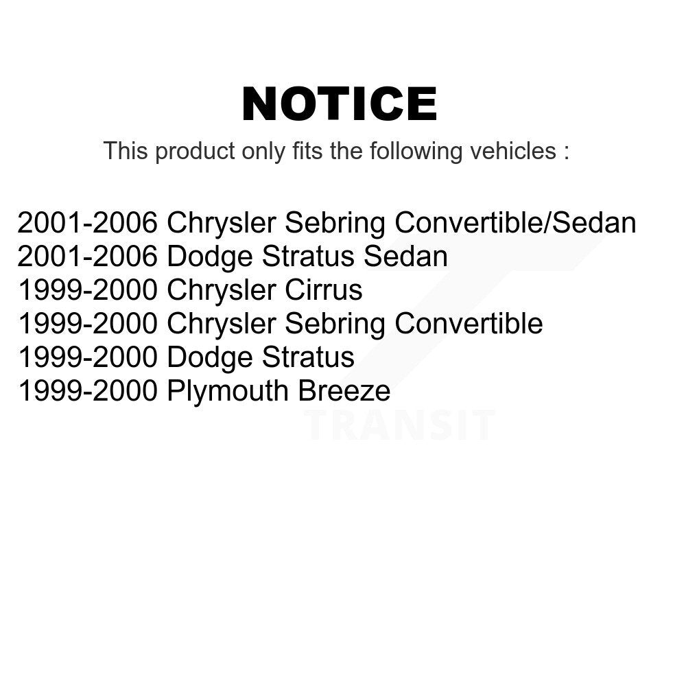 Front Suspension Strut Pair For Chrysler Sebring Dodge Stratus Cirrus Plymouth Breeze K78-100700