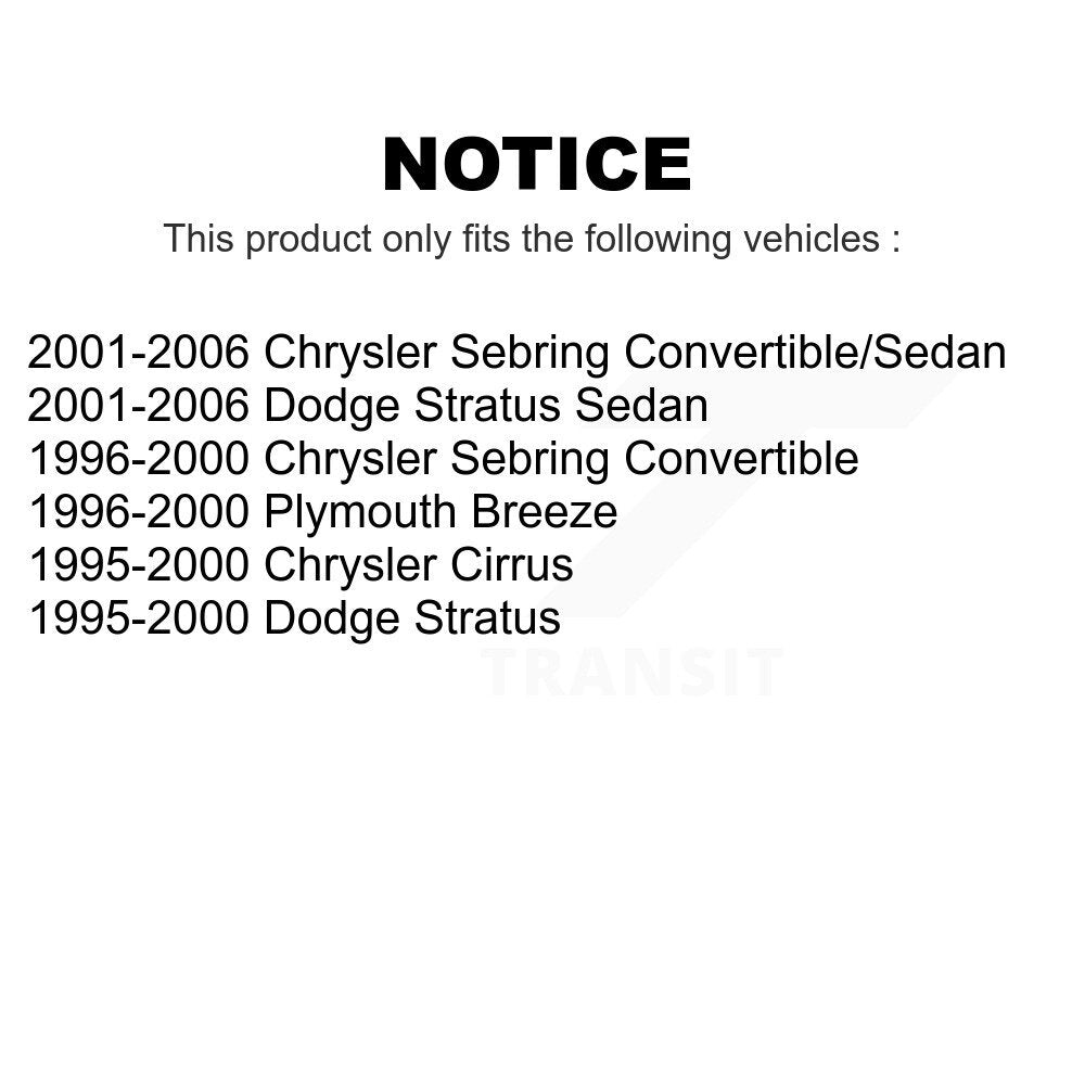 Rear Suspension Strut Pair For Chrysler Sebring Dodge Stratus Cirrus Plymouth Breeze K78-100720