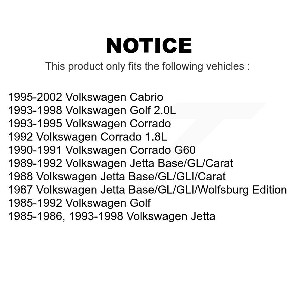 Rear Suspension Strut Pair For Volkswagen Jetta Cabrio Golf Corrado K78-100733