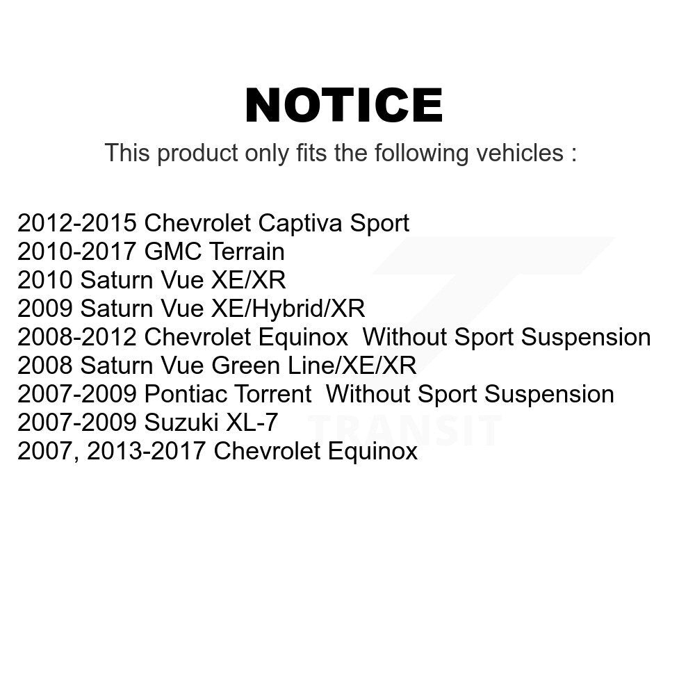 Front Suspension Strut Kit For Chevrolet Equinox GMC Terrain Saturn Vue Captiva Sport Pontiac Torrent Suzuki XL-7 K78-100806