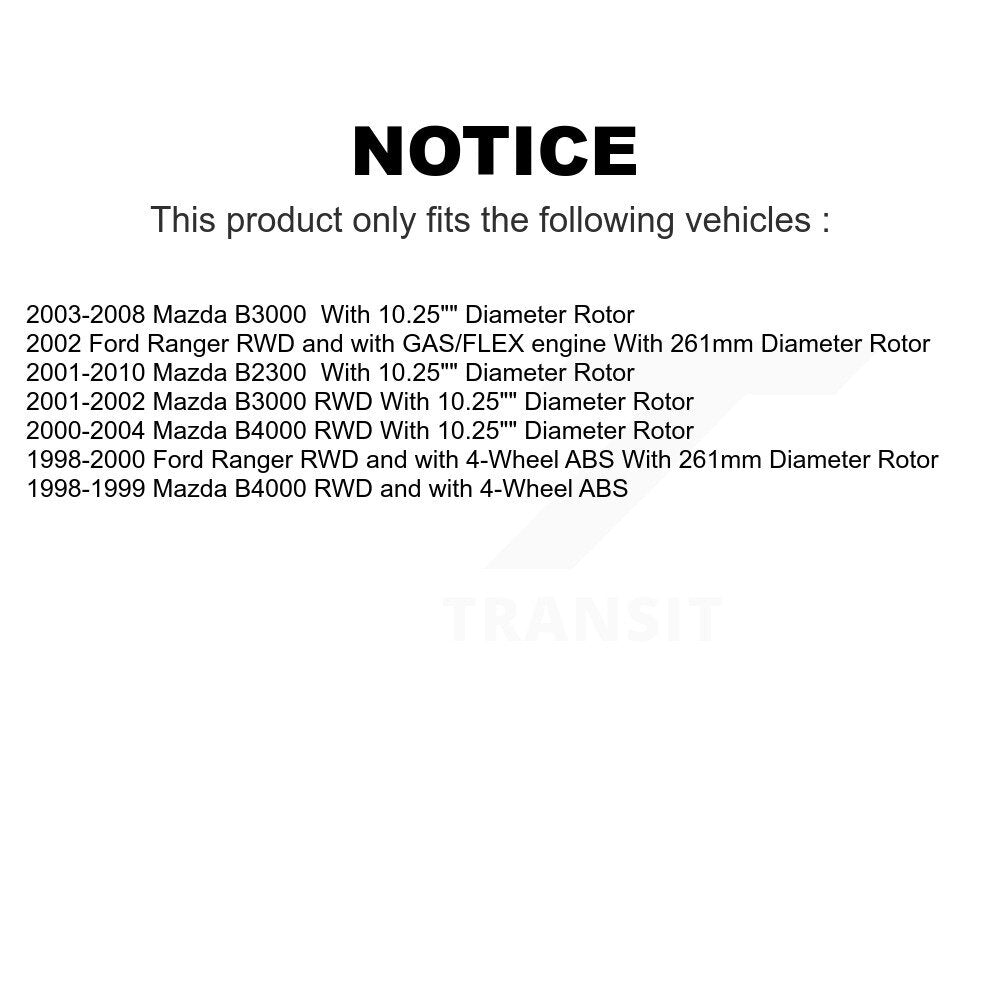 Front Disc Brake Rotors And Hub Assembly Pair For Ford Ranger Mazda B3000 B2300 B4000 K8-100028