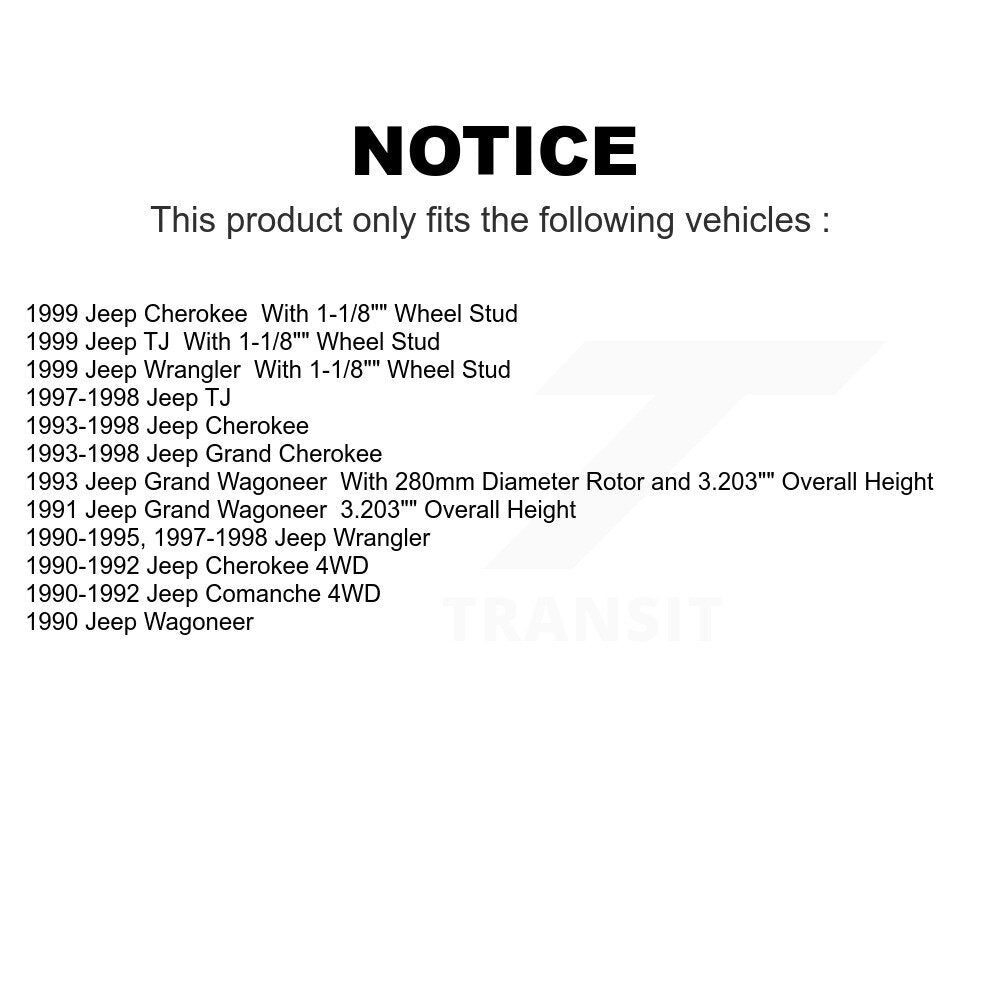 Front Disc Brake Rotors Pair For Jeep Wrangler Cherokee Grand Comanche Wagoneer TJ K8-100200