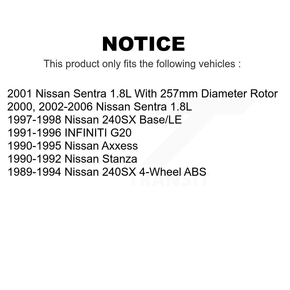 Front Disc Brake Rotors Pair For Nissan Sentra 240SX INFINITI G20 Stanza Axxess K8-100262