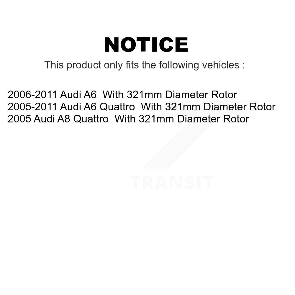 Front Disc Brake Rotors Pair For Audi A6 Quattro A8 With 321mm Diameter Rotor K8-100422