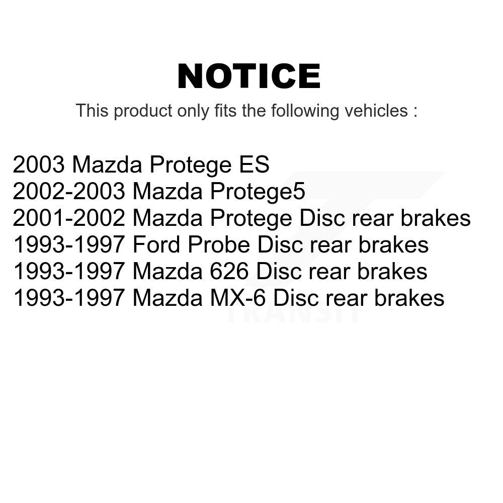 Rear Disc Brake Rotors Pair For Mazda Protege Protege5 626 Ford Probe MX-6 K8-100725