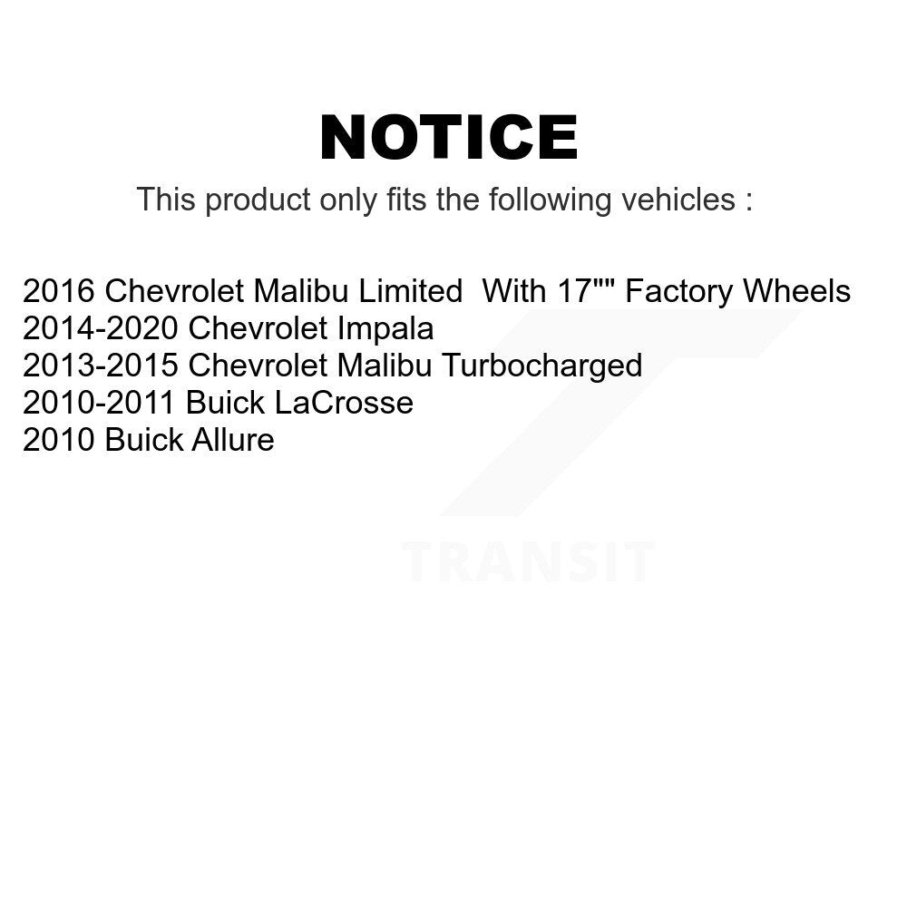 Front Rear Disc Brake Rotors Kit For Chevrolet Malibu Impala Buick LaCrosse Limited Allure K8-101046