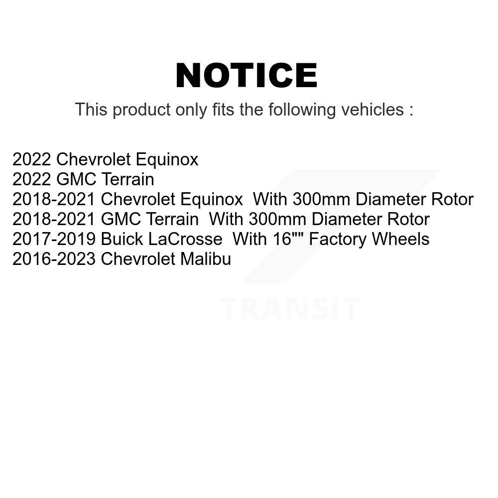 Front Rear Disc Brake Rotors Kit For Chevrolet Equinox Malibu GMC Terrain Buick LaCrosse K8-101060