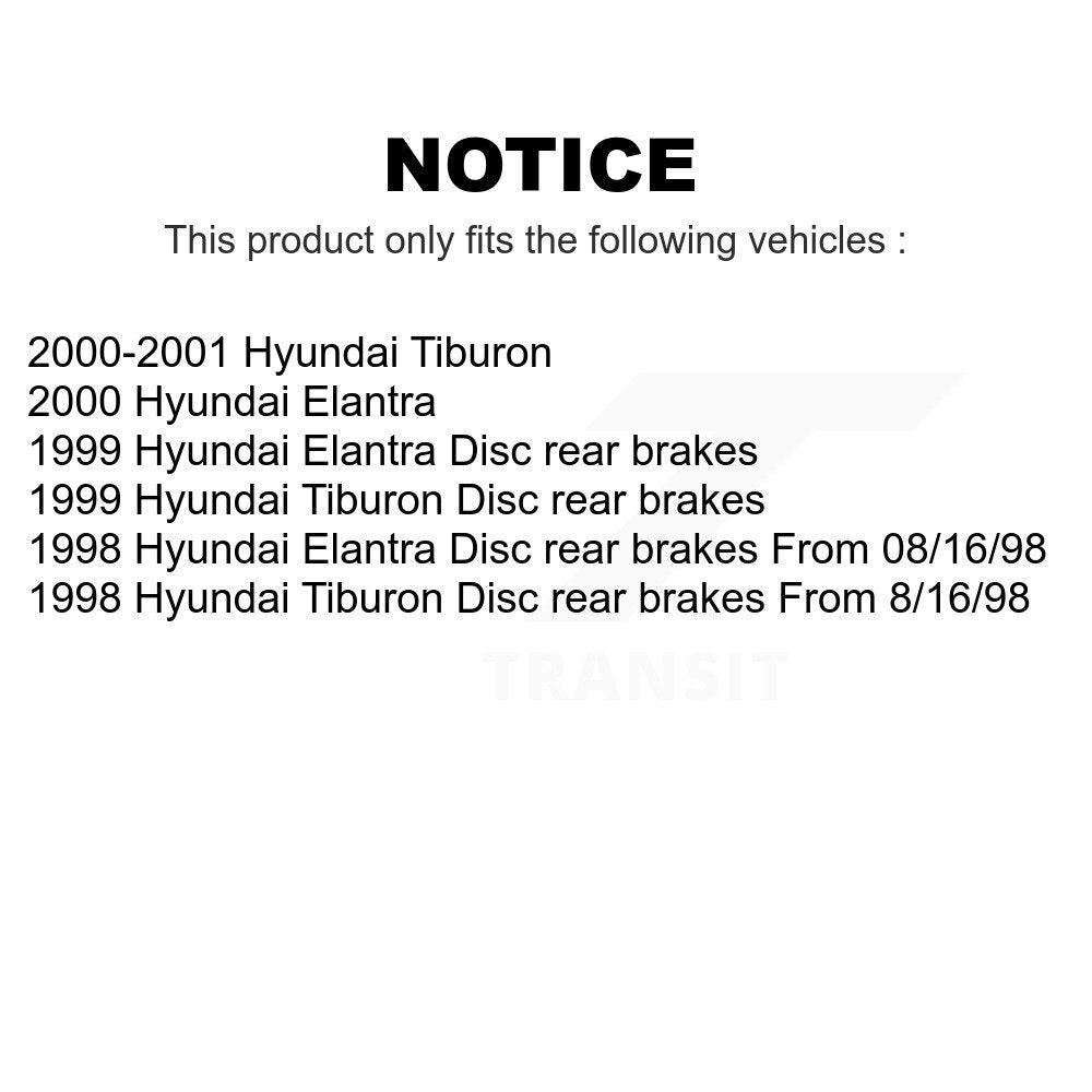 Front Rear Disc Brake Rotors Kit For Hyundai Elantra Tiburon K8-101301