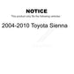 Front Rear Disc Brake Rotors Kit For 2004-2010 Toyota Sienna K8-101329