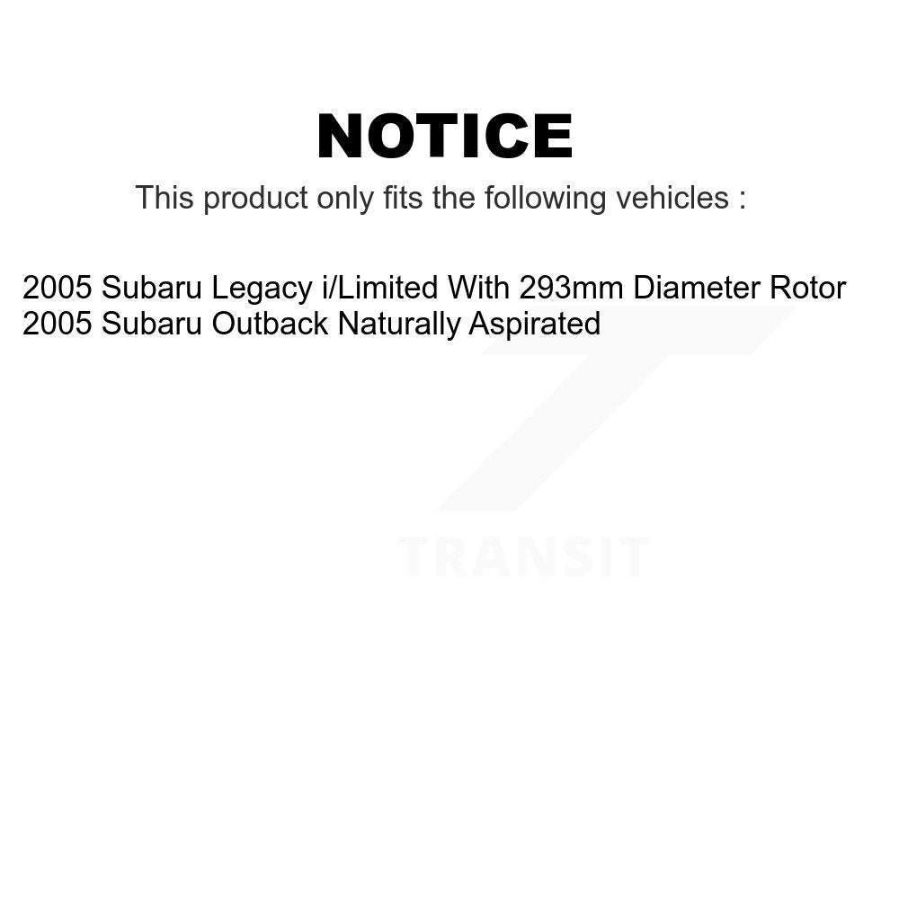 Front Rear Disc Brake Rotors Kit For 2005-2005 Subaru Outback Legacy K8-101353