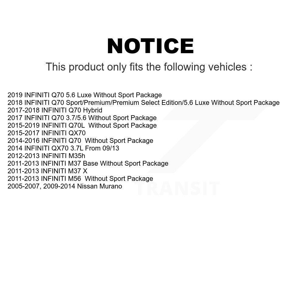Front Rear Disc Brake Rotors Kit For Nissan Murano INFINITI M37 QX70 Q70 Q70L M56 M35h K8-101392