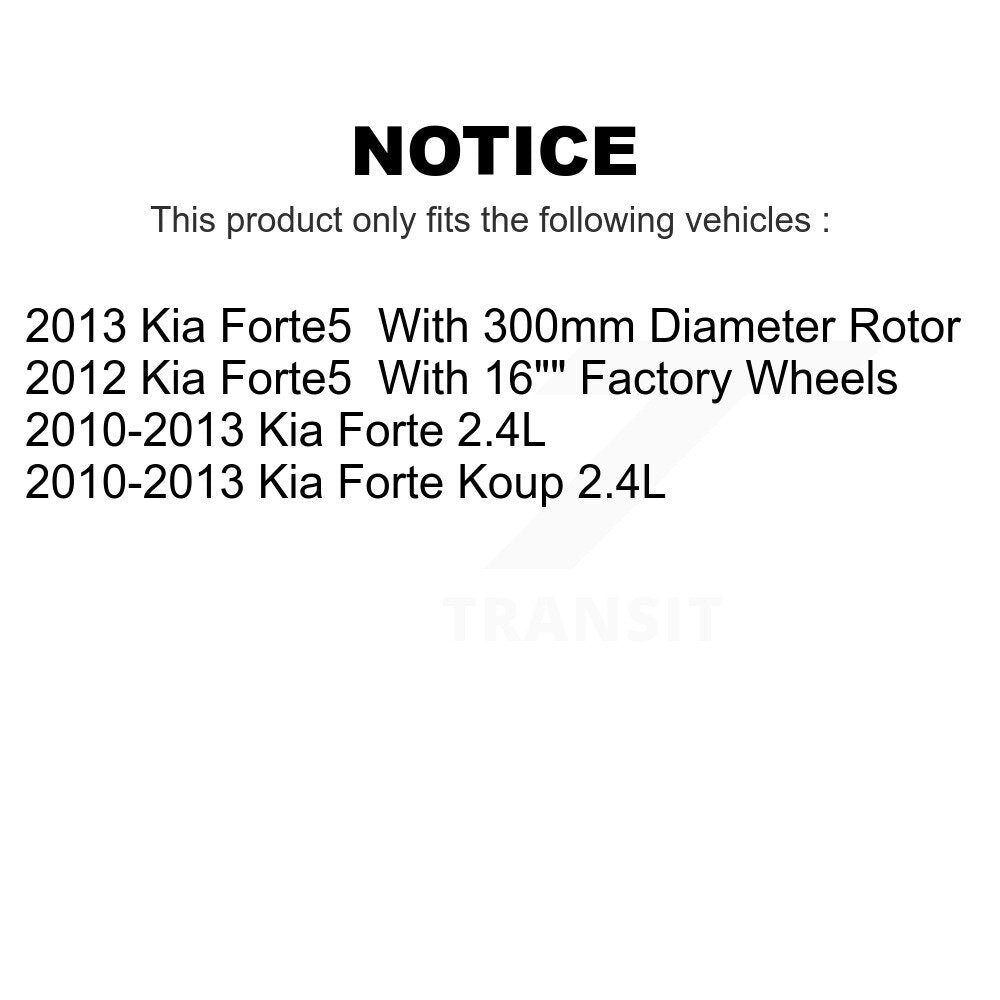 Front Rear Disc Brake Rotors Kit For Kia Forte Koup Forte5 K8-101447
