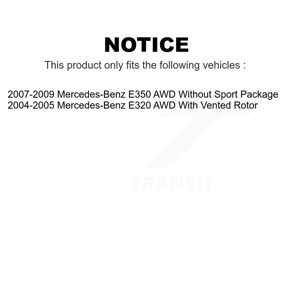 Front Rear Disc Brake Rotors Kit For Mercedes-Benz E350 E320 AWD K8-101477