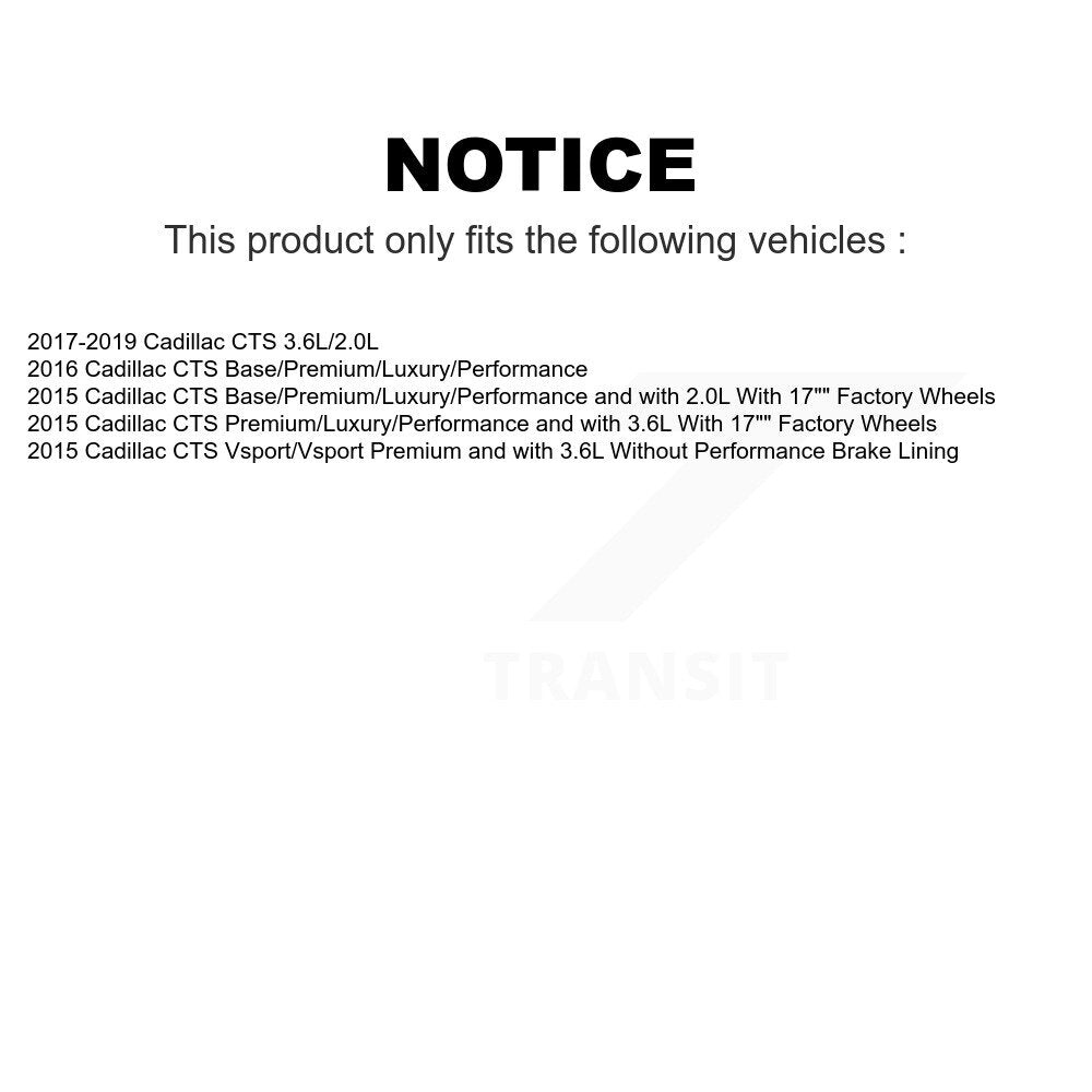 Front Rear Disc Brake Rotors Kit For Cadillac CTS K8-101669