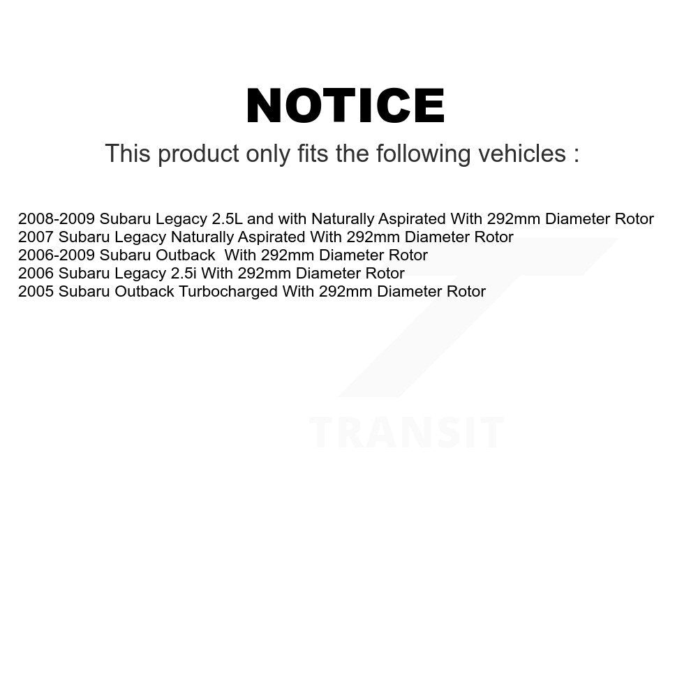 Front Rear Disc Brake Rotors Kit For Subaru Outback Legacy With 292mm Diameter Rotor K8-101688