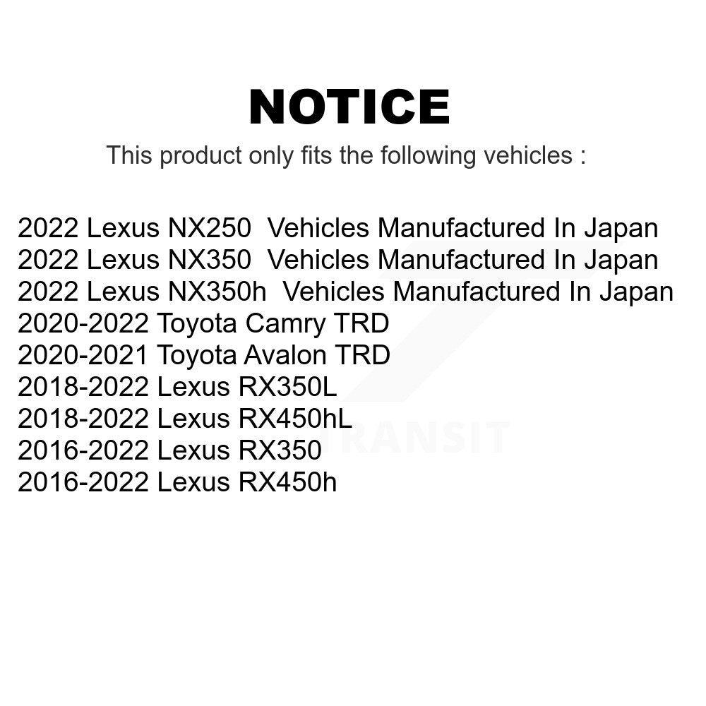 Front Disc Brake Rotors Pair For Lexus RX350 RX450h Toyota RX350L Camry RX450hL Avalon NX250 NX350 NX350h K8-101760