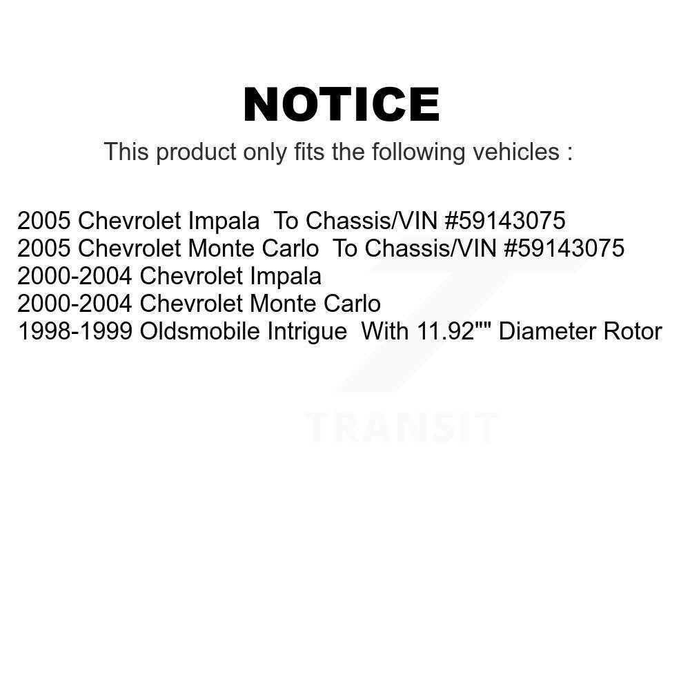 Front Rear Disc Brake Rotors Kit For Chevrolet Impala Monte Carlo Oldsmobile Intrigue K8-101806