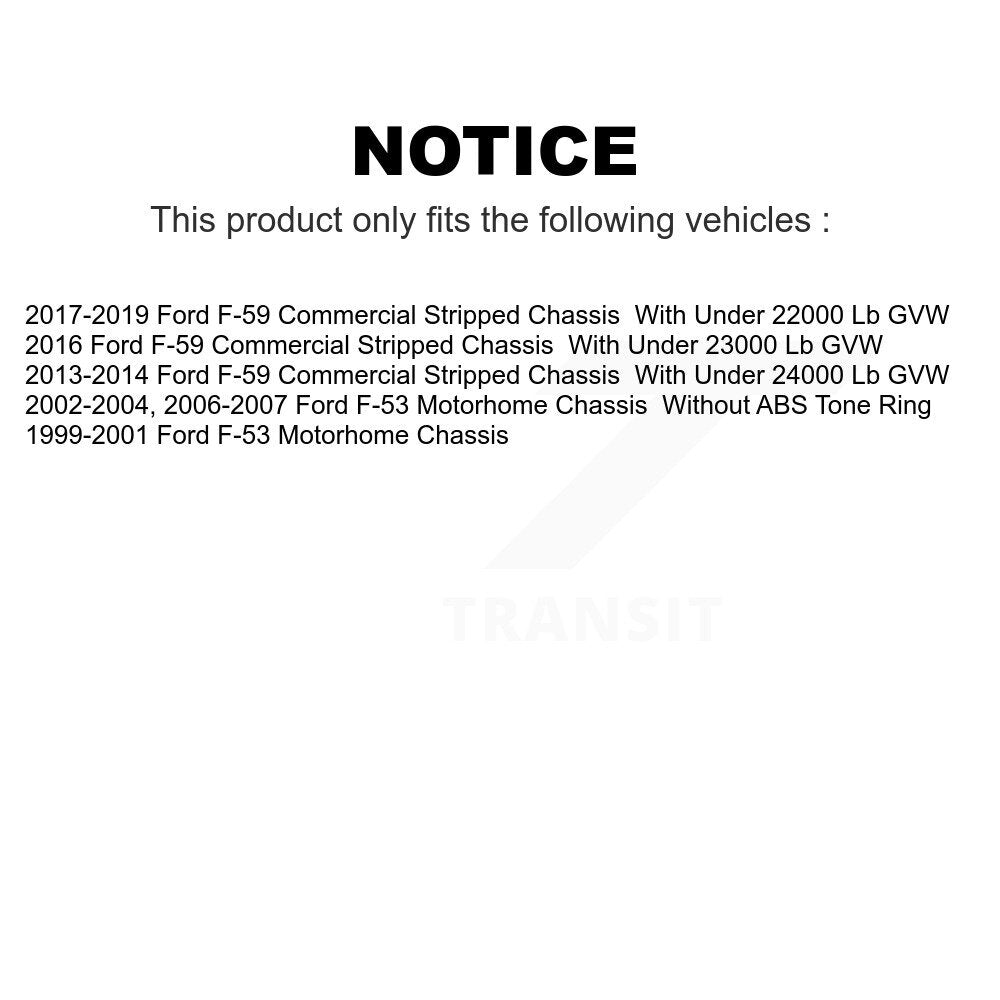 Front Rear Disc Brake Rotors Kit For Ford F59 F-53 Motorhome Chassis F-59 Commercial Stripped K8-101819