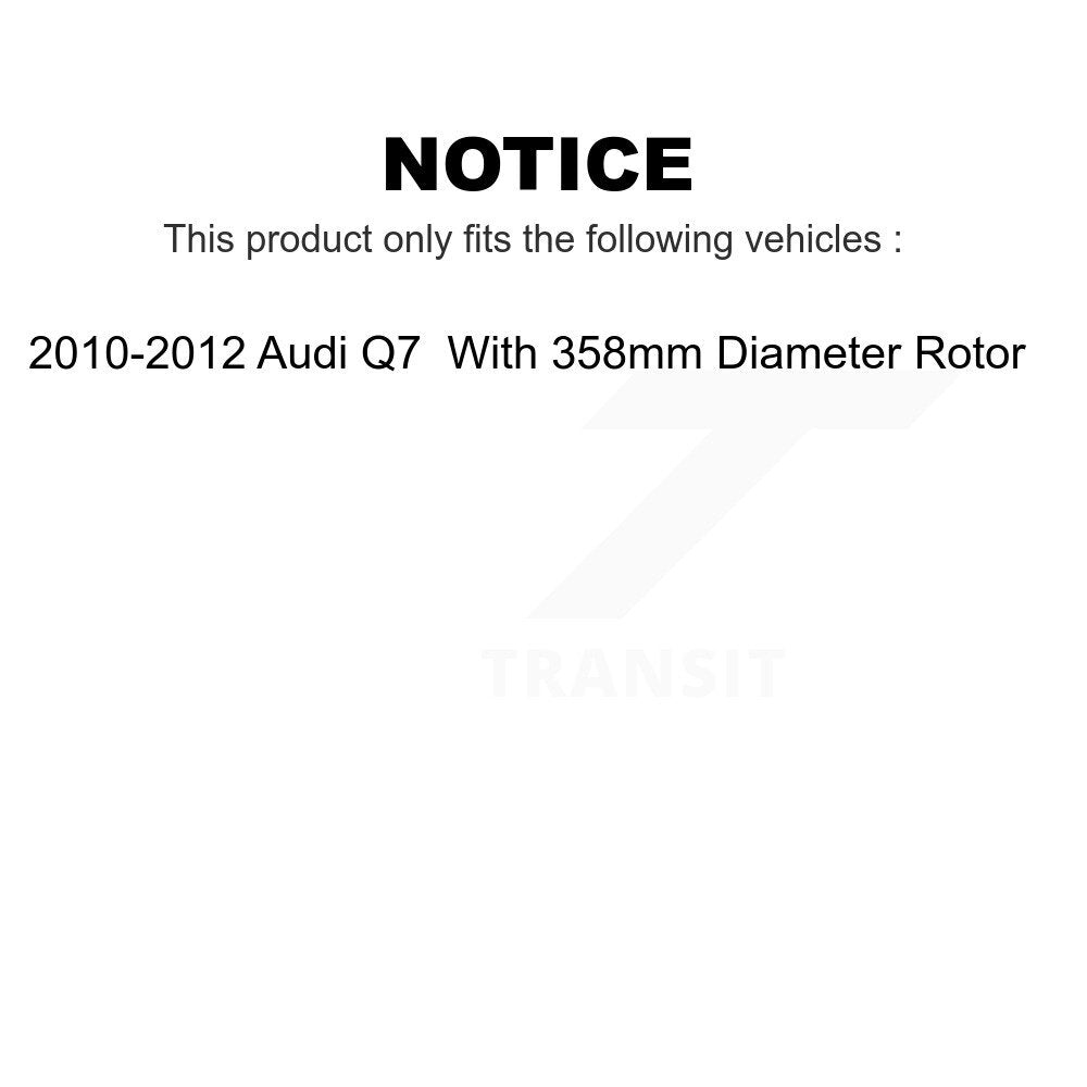 Front Rear Disc Brake Rotors Kit For 2010-2012 Audi Q7 With 358mm Diameter Rotor K8-101833