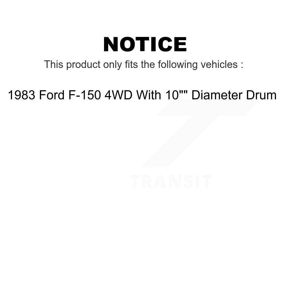Front Rear Disc Brake Rotors Drums Kit For 1983 Ford F-150 4WD With 10" Diameter Drum K8-102048
