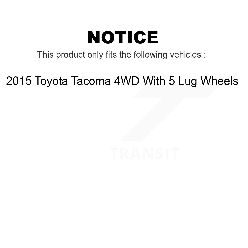 Front Rear Disc Brake Rotors Drums Kit For 2015 Toyota Tacoma 4WD With 5 Lug Wheels K8-102110