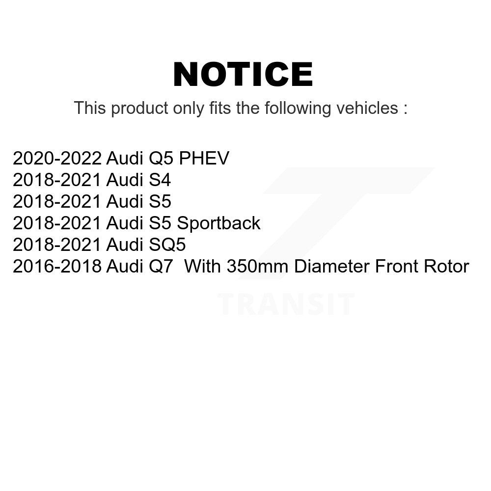 Front Rear Disc Brake Rotors Kit For Audi Q7 SQ5 S5 S4 Sportback Q5 PHEV K8-102272