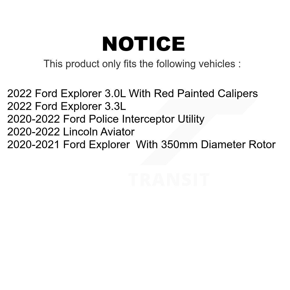 Rear Disc Brake Rotors Pair For Ford Explorer Lincoln Aviator Police Interceptor Utility K8-102322