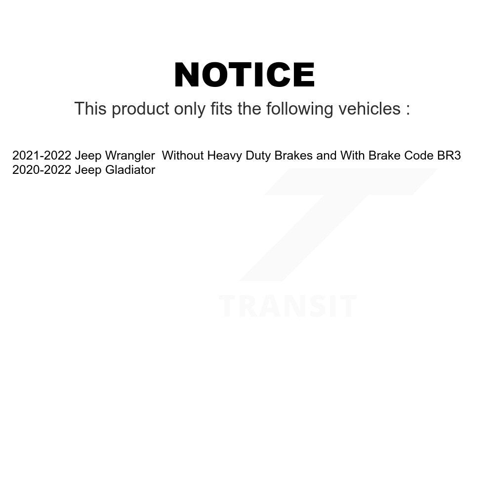 Rear Disc Brake Rotors Pair For Jeep Gladiator Wrangler K8-102338