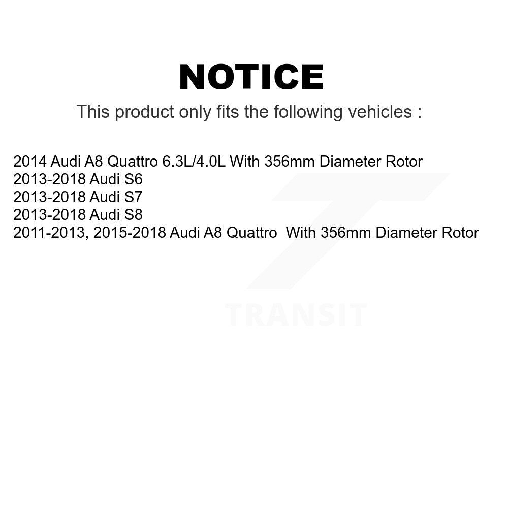Rear Disc Brake Rotors Pair For Audi A8 Quattro S6 S7 S8 K8-102342