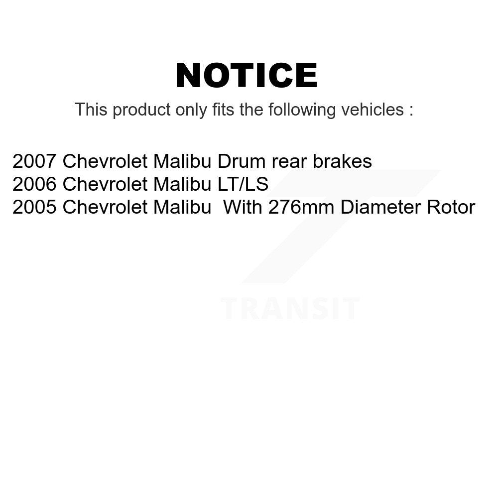 Front Rear Disc Brake Rotors Drums Kit For Chevrolet Malibu K8-102392