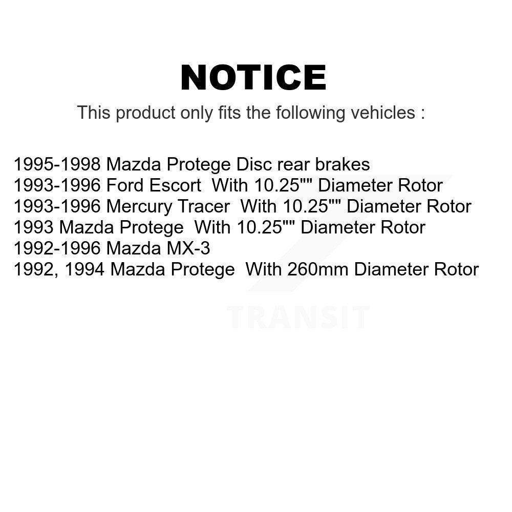 Front Rear Disc Brake Rotors Drums Kit For Ford Escort Mazda Protege Mercury Tracer MX-3 K8-102406