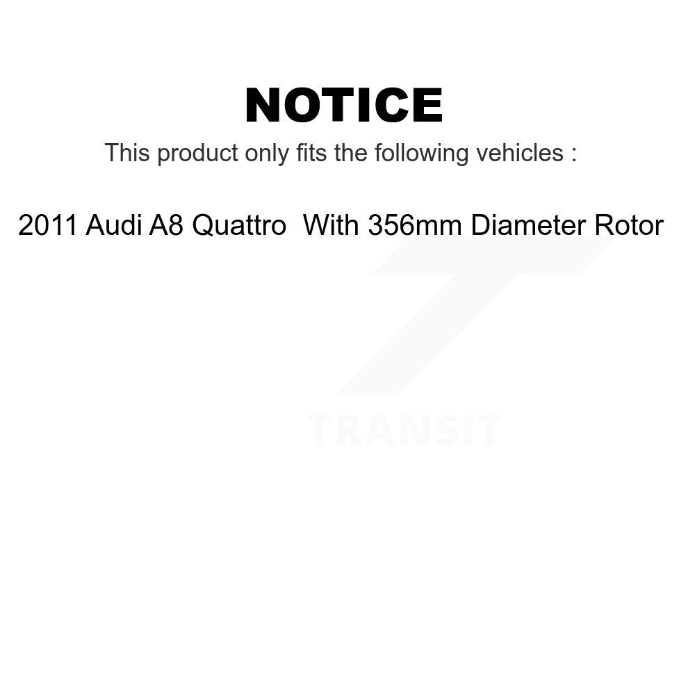 Front Rear Disc Brake Rotors Kit For 2011 Audi A8 Quattro With 356mm Diameter Rotor K8-102443