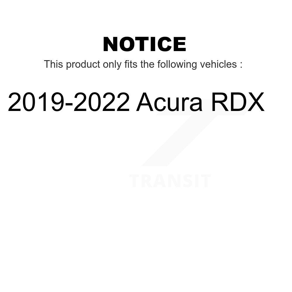 Transit Auto - Rear Disc Brake Rotors And Ceramic Pads Kit For 2019-2022 Acura RDX K8A-101184