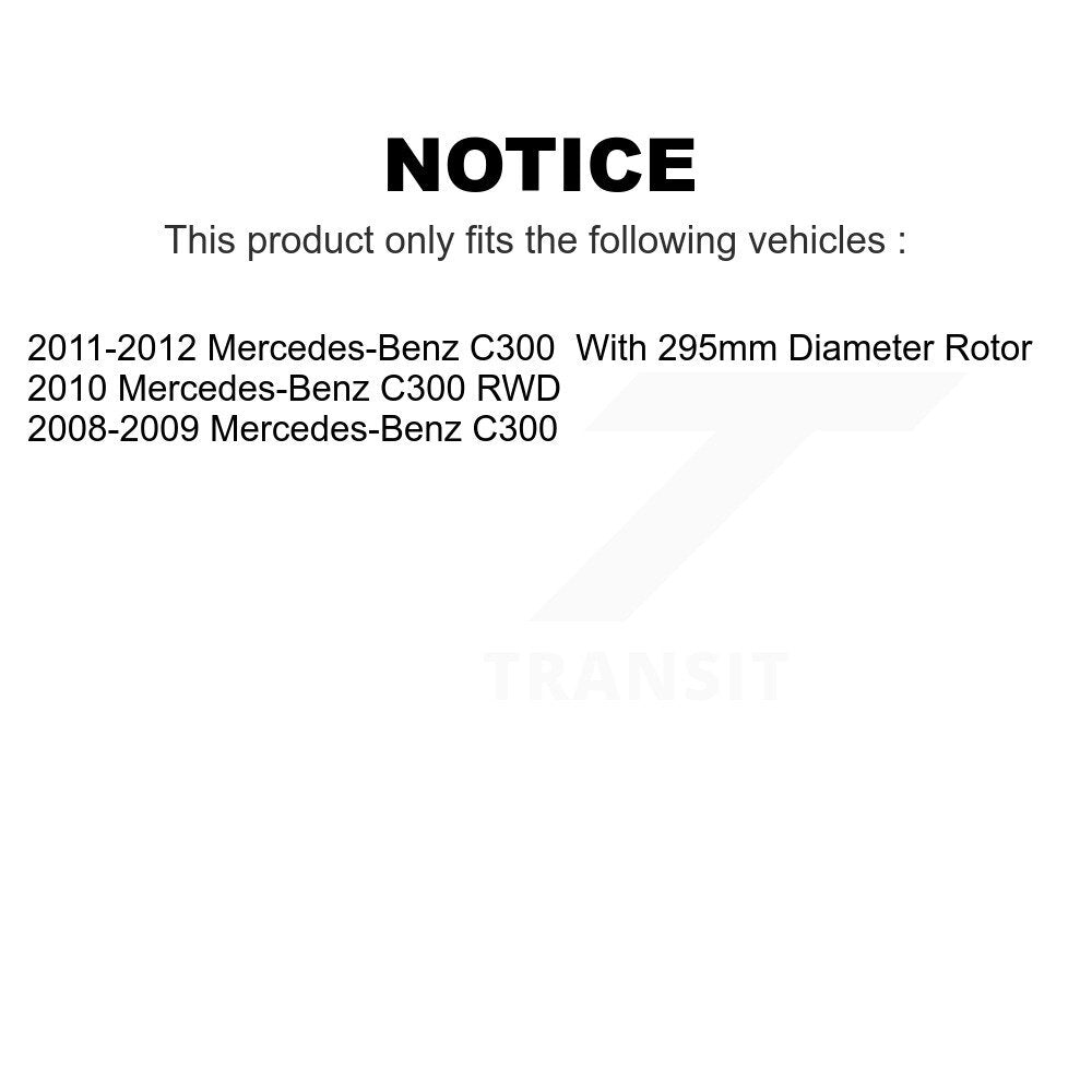 Transit Auto - Front Wheel Bearing With Disc Brake Rotors And Semi-Metallic Pads Kit For Mercedes-Benz C300 KBB-102785