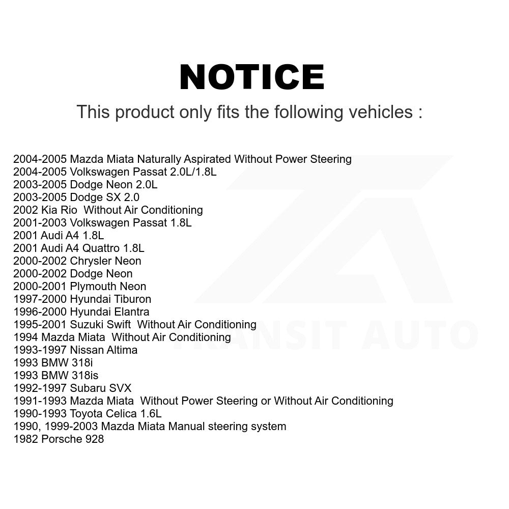 Serpentine Belt KBR-5040335 For Neon Dodge Mazda Miata Volkswagen Passat Nissan Altima Hyundai Elantra Plymouth Toyota Celica Audi A4 Quattro Kia Rio Tiburon Suzuki Swift Subaru SVX BMW Porsche 928 SX