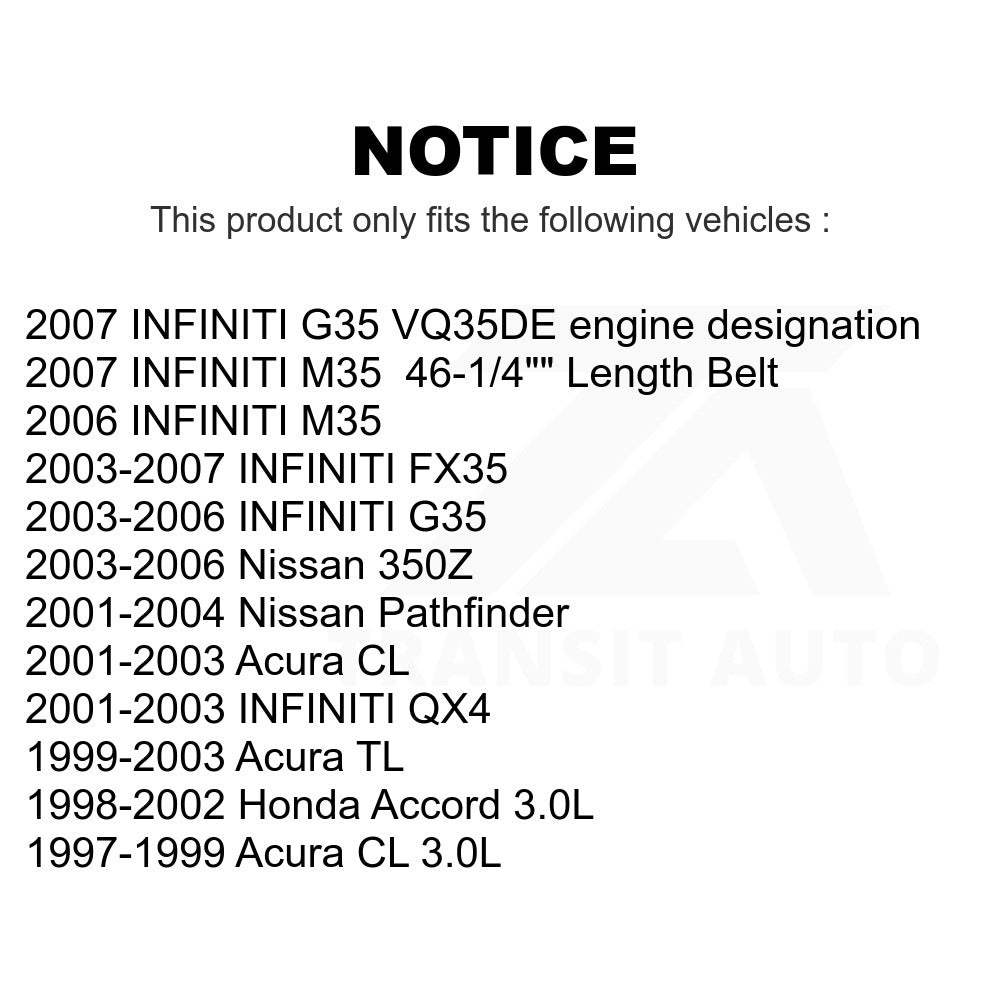 Serpentine Belt KBR-5060463 For Honda Accord INFINITI G35 Acura Nissan TL Pathfinder 350Z FX35 CL M35 QX4