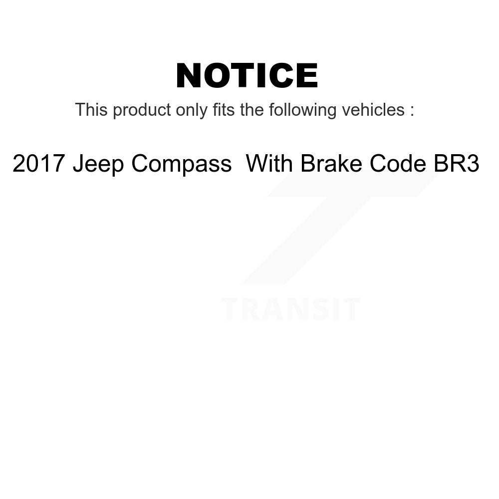 Front Rear Ceramic Brake Pads Kit For 2017 Jeep Compass With Code BR3 KCX-100479