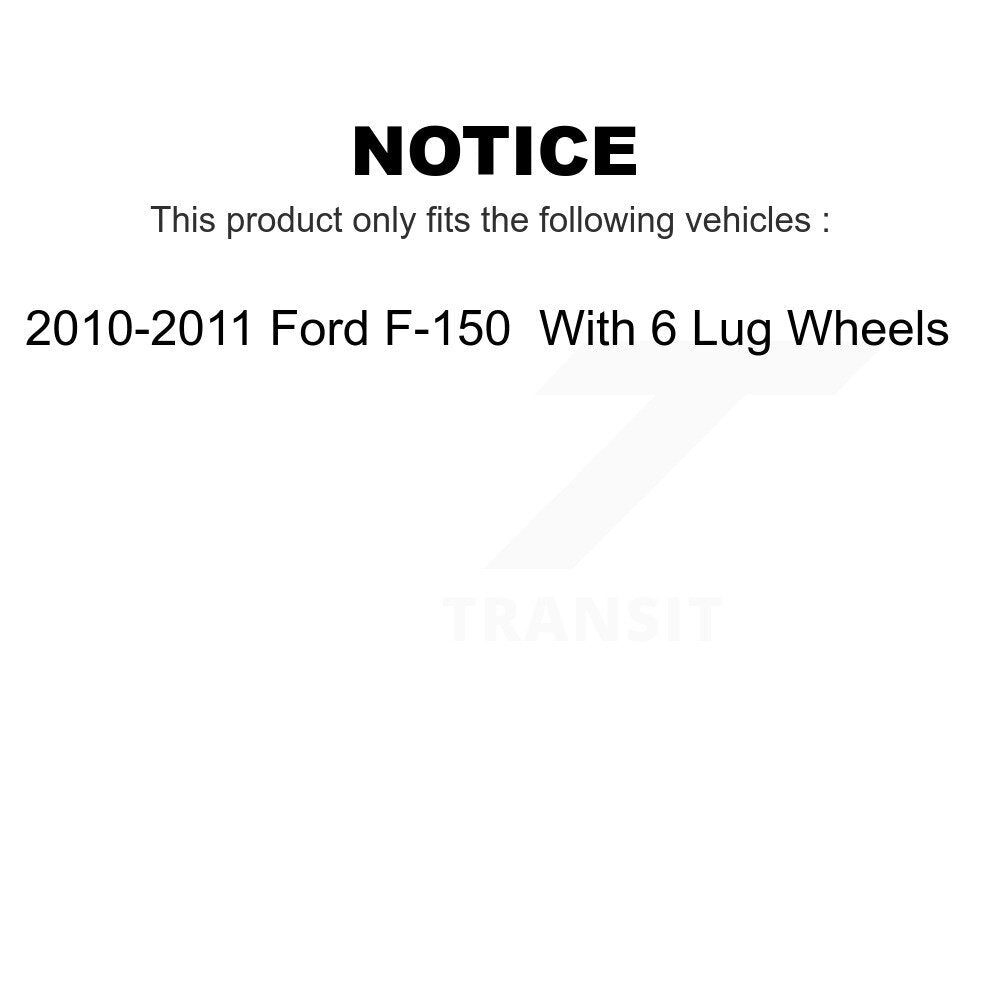 Front Rear Coated Drilled Slotted Disc Brake Rotors Kit For 2010-2011 Ford F-150 With 6 Lug Wheels KD-100220